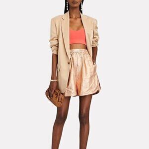 A.L.C. Ryder Metallic Linen Short Rosegold Size S NWT